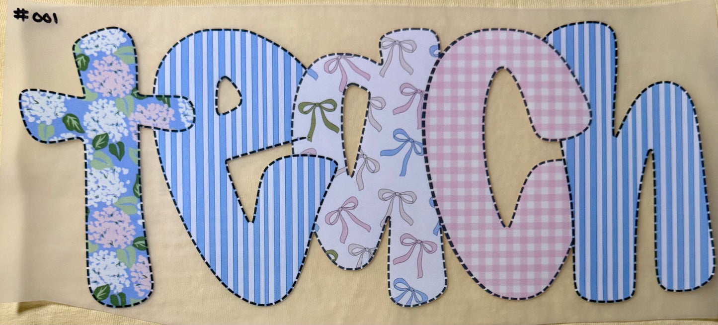 Teach Patchwork Print #001