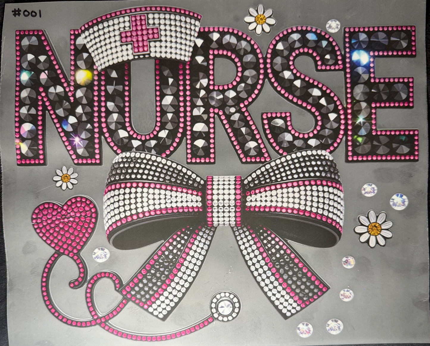 Nurse Rhinestone Bow Print #001