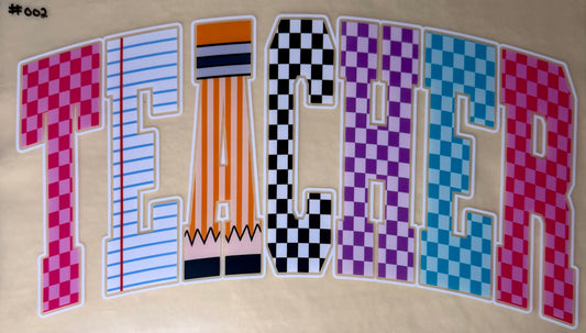 Teacher Checkered Arched Print #002