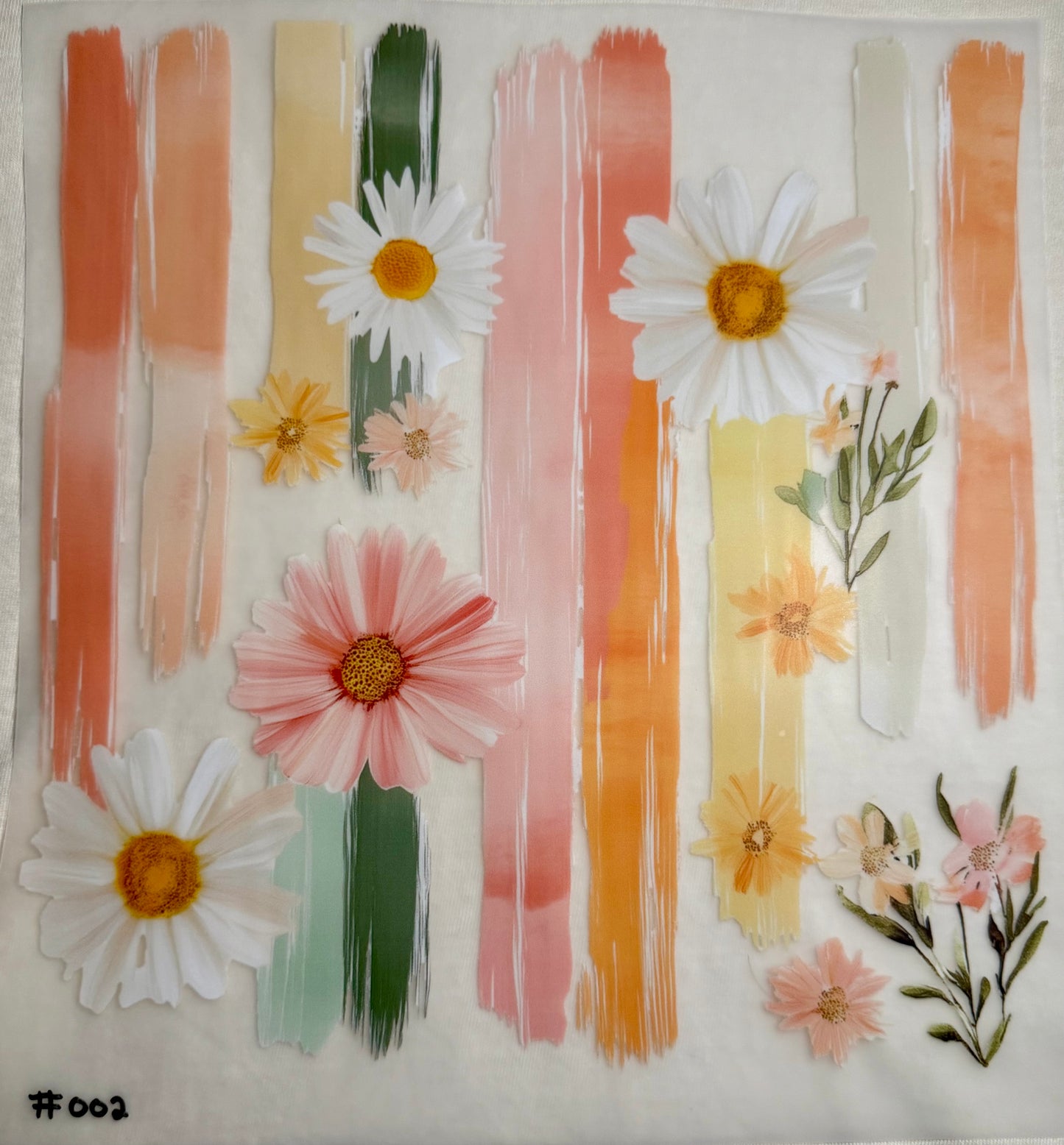 Pastel Floral Brush Strokes Print #002