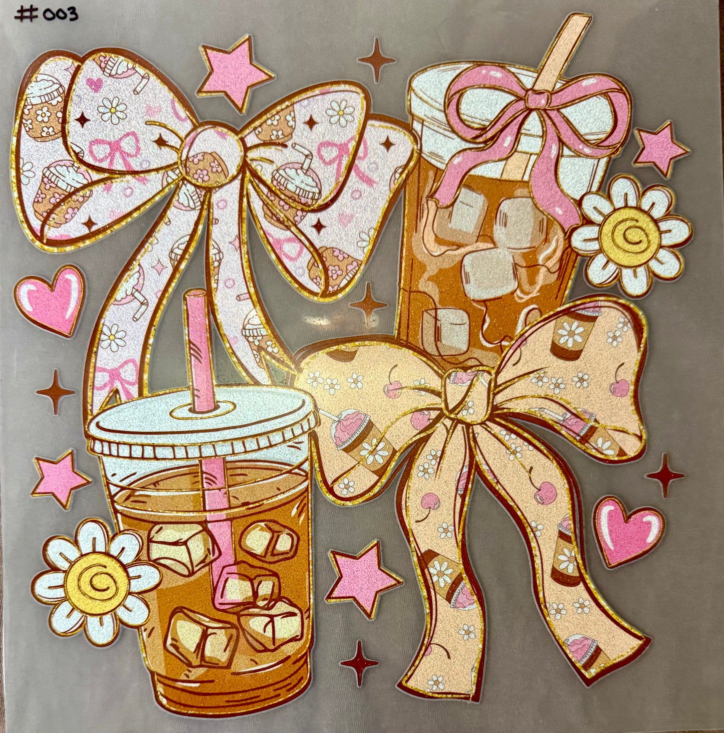 Iced Coffee with Bows Print #003