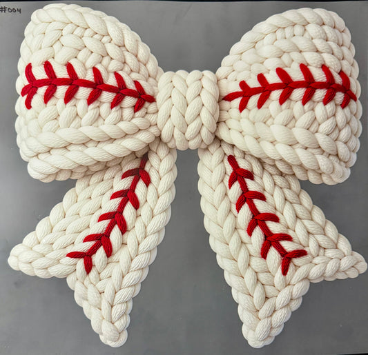 Baseball Bow Print #004