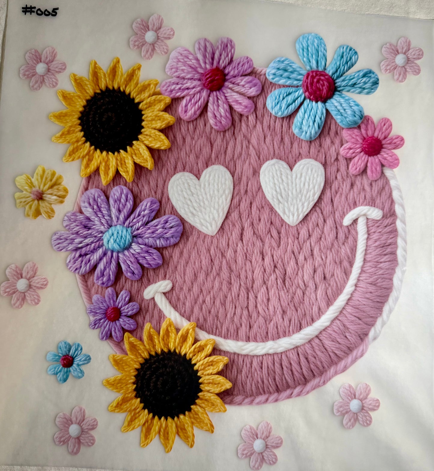 Floral Smiley Face Print #005