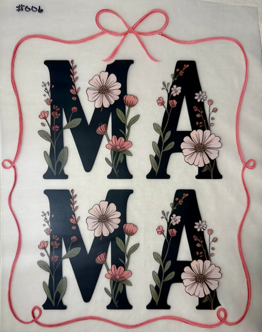 Mama Floral Black Print #006